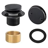 YFRENZICAL Matte Black Bathtub Drain Trim Kit with Two-Hole Overflow Faceplate, Universal Thread
