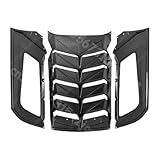 Glossy Black Rear Window Louvers Sun Shade Vent Covers 2024 2025 2026 Compatible with Ford Mustang(Carbon Fiber)