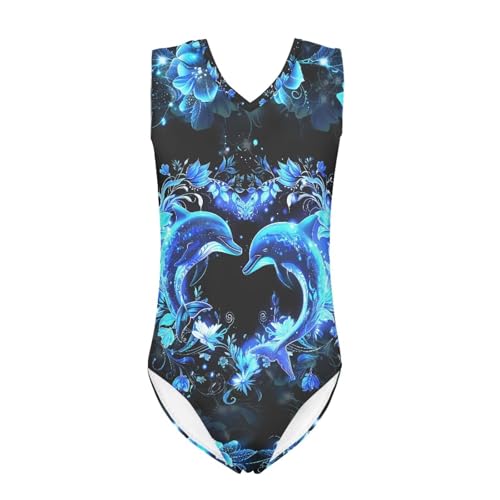 Image of Girls Fashion Print One Piece Swimsuit Bathing Suit Gymnastic Leotard for Kids, 5-14 Years