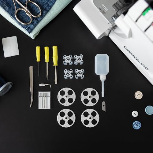 Miniatura 12 de Cecotec Máquina De Coser, Remalladora Bellecouture Overlock, 1100 Rpm De Velocidad, Presión De Prénsatelas Ajustable, Avance Diferencial, Funciones De Puntada De 4 Hilos Y Kit De Accesorios