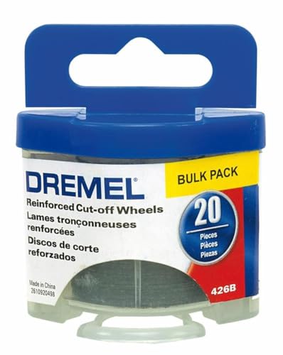 Dremel 426B Fiberglass Reinforced Cut-Off Wheels, 1-1/4-Inch (.045 mm) Wheel Diameter, Rotary Tool Cutting Disc Accessory, 20 Pieces, Silver