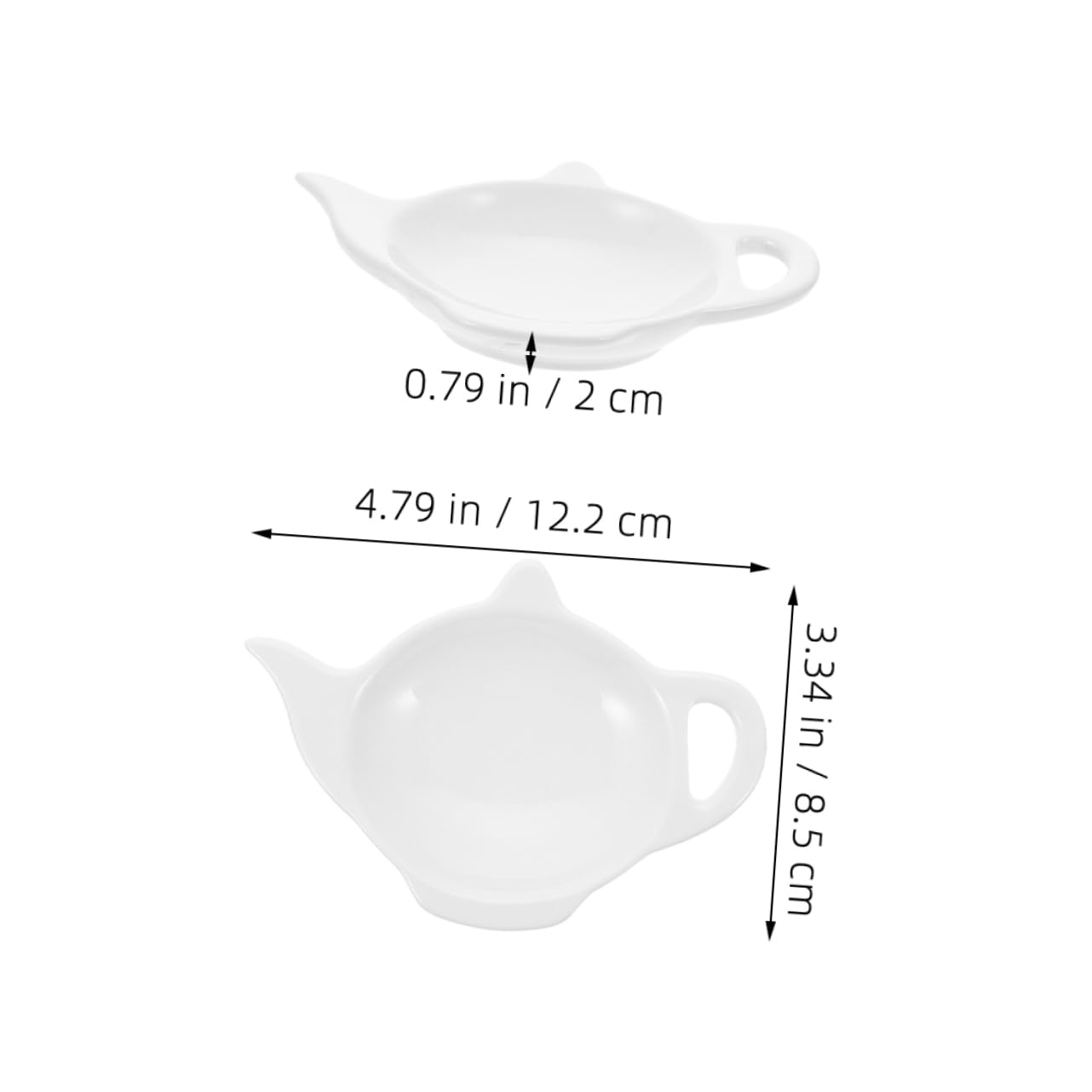 HAKIDZEL 3-piece Ceramic Teapot Shape Tea Bag Saucer Set Tea Accessory Holder for Snack Dish Spoon Rests