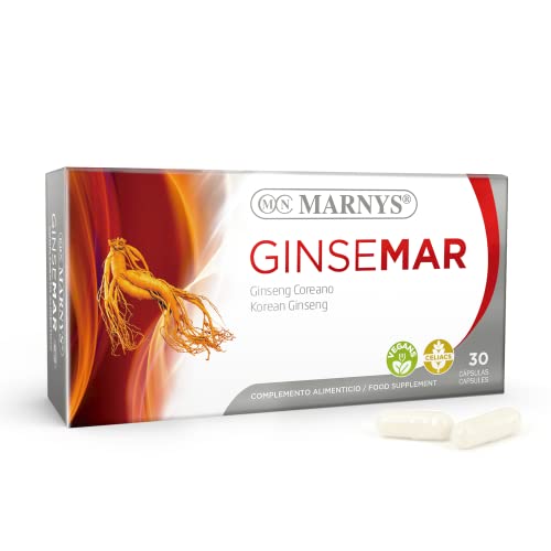Marnys Ginsemar, Con Ginseng Coreano, Rendimiento Mental y Físico, Disminuye el cansancio y fatiga, Para situaciones de estrés, 30 Cápsulas