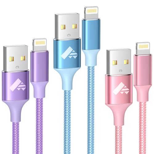 iPhone Charger Cable 2M 3Pack, Lightning Cable MFi Certified iPhone Charger Fast Charging iphone Cable Lead Nylon USB to Lightning Cable for iPhone 14 13 12 11 Pro Max XS XR X 8 7 6 Plus 5 SE,iPad