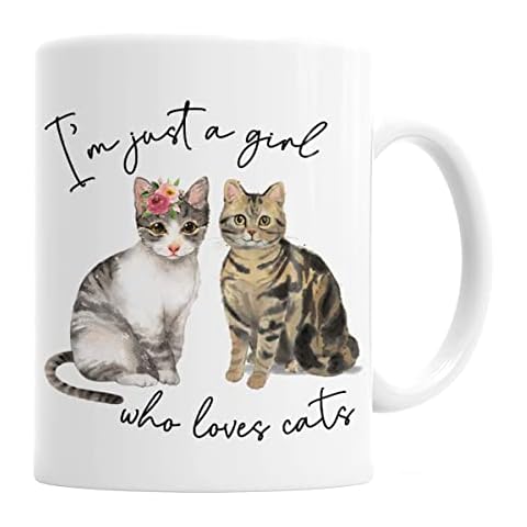 Cat Mug 11 oz Ceramic Coffee Cup - Adorable Gifts for Cat Lovers Cover