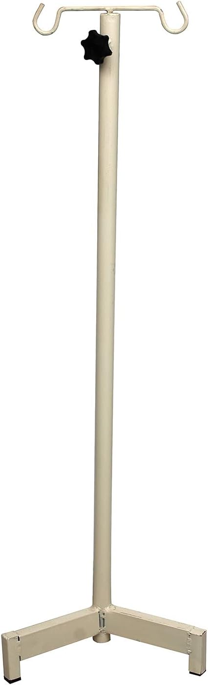 MEDBUDDY™ Surgical I.V. Glucose And Saline Stand with 2 Unbreakable Hooks for Hospital, Nursing Home & Clinic