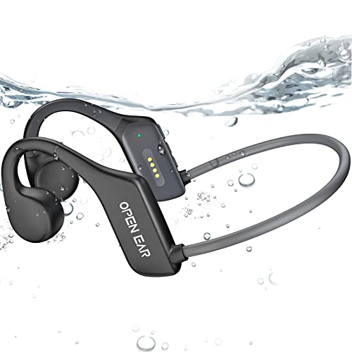 BEARTAIN Bone Conduction Headphones IP68 Waterproof Swimming Headphones Wireless Bluetooth 5.3 earphones Open Ear Sports Headset with MP3 Player for Swiming Underwater, Running, Cycling and Hiking