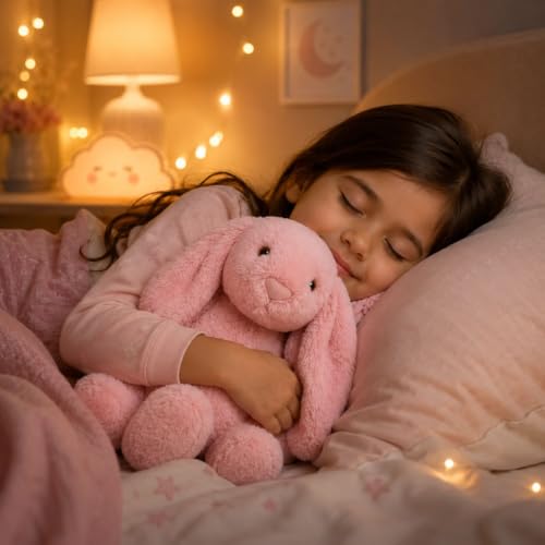 Image of Pink Bunny Plush Toy 40 cm | Ultra Soft Stuffed Rabbit Plush Animal | Cute Cuddly Bunny Doll for Kids | Birthday Gift for Boys & Girls | Nursery & Bedroom Decor