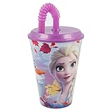 2067, Vaso Looping Disney Frozen Irisdescent aqua; Vaso con caña reutilizable; capacidad 420 ml; producto de plástico. No BPA.
