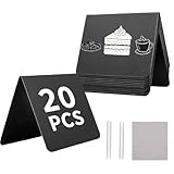 JCTEEY 20 piezas Mini Pizarra Pequeña, 10x7cm Mini Letreros de Pizarra de Pie, PVC Letreros de Pizarra, Tablero de Tiza Pizarra con Nombre para Buffet Restaurante Tienda Boda Fiesta