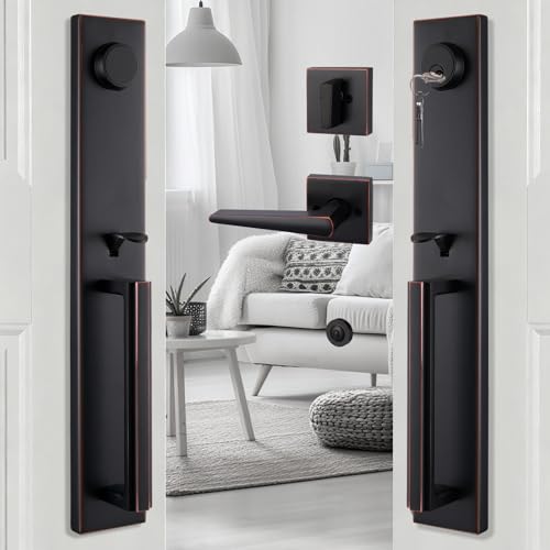 TMC Double Door Handlset for Entry Door Aged Bronze Finish (Keyed and Dummy Handleset) by TMC - Image 9