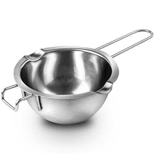 Super Double Boiler Pots Insert Pan,18/8 Stainless Steel, 2 Cups Capacity, 2 Pour Spouts,Chocolate Melting Pots