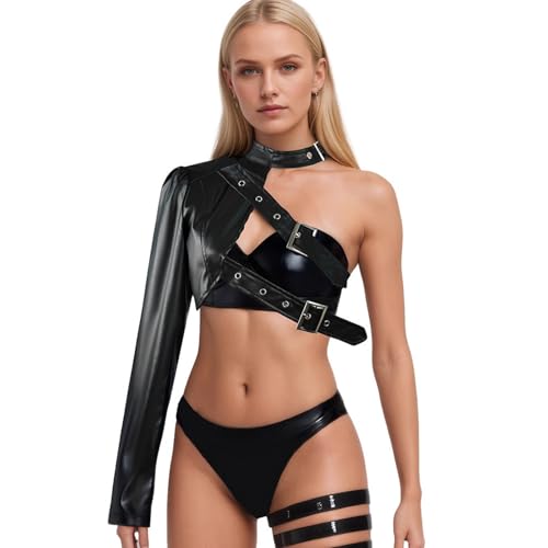 Manteau en polyuréthane pour femme et veste élégante style streetwear chic