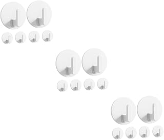 Cabilock 18 pcs Towel Hook Plastic Hooks for Hanging White Hooks for Hanging Sticky Hooks j Hooks Key Hooks for Wall abs self Adhesive Hook for Door self Adhesive Hook for Bathroom no Trace