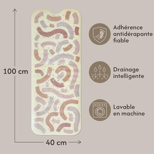 Hakuna Matte Tapis de Bain Bébé Antidérapant 100x40 cm Motifs Arcs Doux – vue 2