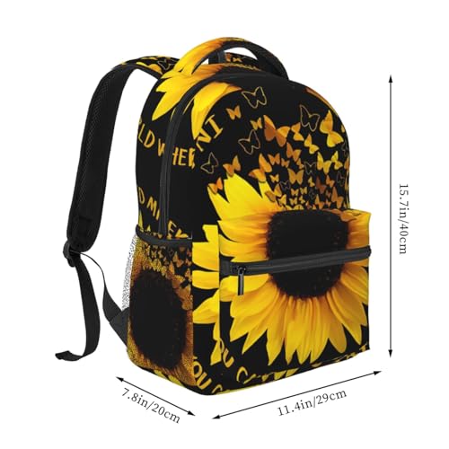 Mochila clásica de mariposa y girasol: dile adiós al espacio insuficiente a diario 2