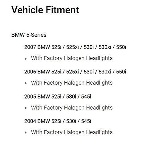 Hella 008673121 Halogen Headlight Assembly, Bmw 5 Series (E60, E62), Passenger Side #TOP4