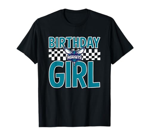 NBA Charlotte Hornets Birthday Girl Checkered Logo T-Shirt