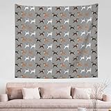 GRatka Tapisserie, manteau de chien boxeur couleurs mignon chien bringé chien boxer gris tapisserie murale durable décoration murale tapisserie pour salon chambre à coucher 152 x 130 cm
