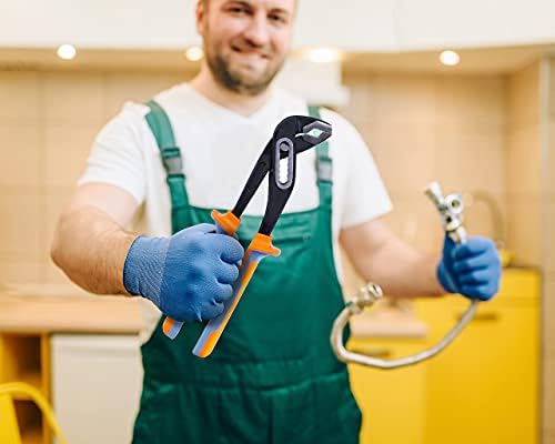 Sharp-tec 250mm Plumbers Wrench, Adjustable Plumbers Pliers, Water Pump Plier with 85mm Width Opening