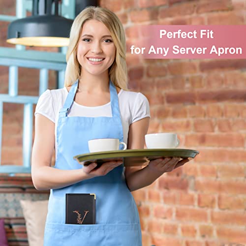 Fioday Server Books Alphabet Waitress Book Cute Waiter Book Zipper Pocket Leather Serving Book With Gift Keychain Guest Check Book Server Note Pads Holder Fits Server Apron,V #TOP6