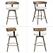 Ya-Home Mid-Century Bar Stools Set of 6, 26 Inch Swivel Counter Height Stools Linen Fabric Barstools with Barrel Backrest Wooden Legs for Kitchen Island Dining Room, White