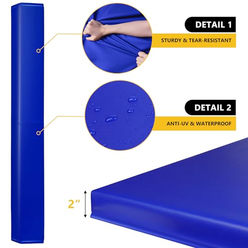 Image of 72 inch Tall Basketball Pole Pads, All-Weather Square Basketball Pole Padding Outdoor, 2 inch Thick Heavy Duty Wrap-Around Protective Pads for Fixed Height & Adjustable Basketball Hoop Poles