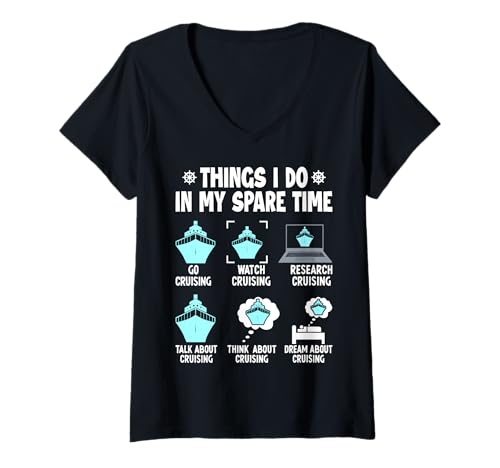 Mujer hings I Do In My Free Time Go Cruising Watch Cruising Resea Camiseta Cuello V
