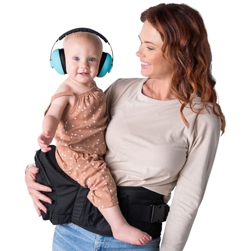 Image of ZELKO Baby Hip Carrier - CPC-Certified Baby Hip Seat Carrier with Adjustable Waistband, Multiple Pockets and Baby Headphones - Ergonomic Baby Carrier for Newborns to Toddlers 8-33 lbs (Black, Silver)…