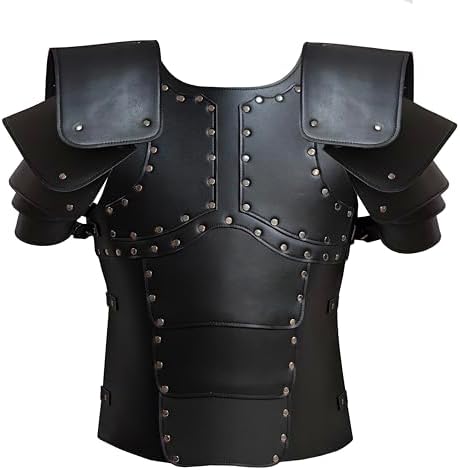 Deluxe Medieval Chest Armor Viking Warrior Adjustable Leather Armour Breastplate Costume for LARP Party Halloween Cosplay | Adjustable PU Leather Breastplate, Viking Armor, Knight Armor, Renaissance Fair Costume