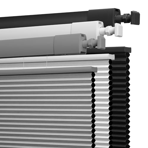 Boolegon No Drill No Tools Cellular Shades Top Down Bottom Up Honeycomb Blinds Blackout Cordless...