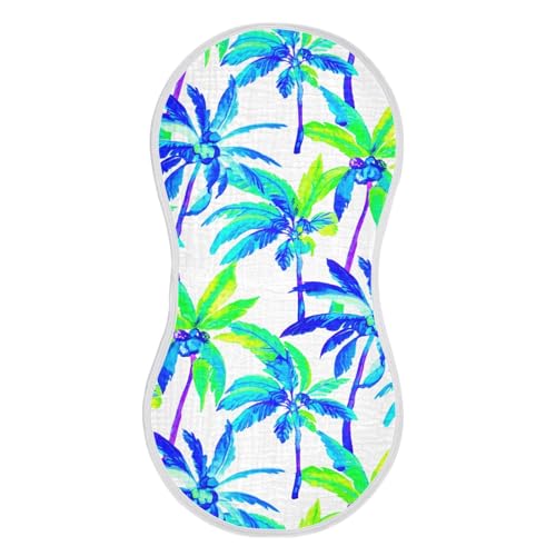 Watercolor Palms Baby Burp Cloths Burp Clothes Rags Muslin Burp Cloths Soft Burping Cloths for Babies Burp Cloth Bib Baby Washcloths for Newborn Baby Boy Girl Essentials,2 Pack2