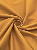 EOVEA - Cotton Polyester Fabric by The Yard – 60' Wide Broadcloth Fabric, Soft, Lightweight & Breathable Material for Lining, Curtains, Bedding, Skirts, Sewing Projects (Mustard,1 Yard)