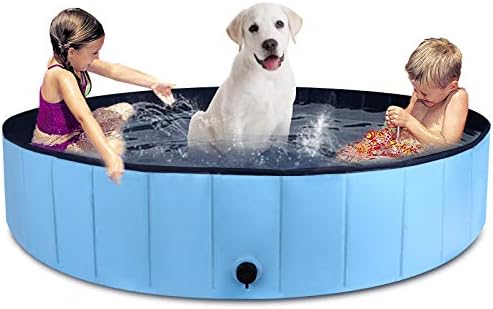MorTime Foldable Dog Pool Portable Pet Bath Tub Large Indoor & Ou...