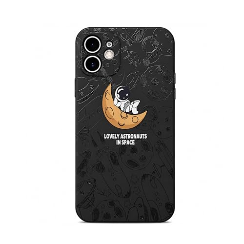 Image of Cosmic Silicone Astronaut Case for iPhone 11, Cute Soft Touch Designer Protective Cover, AstroShield Shockproof Defense with Matte Anti-Slip Grip | Lunar Eclipse