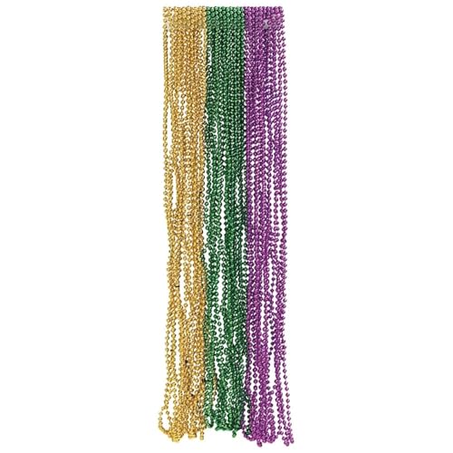 Fun Express Mardi Gras Beads Bulk 1000 Pack - Premium Purple Gold Green Bead Necklaces for Carnival Decorations, Parade Throws & Party Favors | Professional Grade Plastic Beaded Necklaces for Adults by Fun Express - Image 4