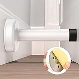 Profasion Door Stopper, No Drilling Wall Protection with Rubber Padded Tip, 304 Stainless Steel Sound Dampening Door Stops for Bottom and Top of Door, White