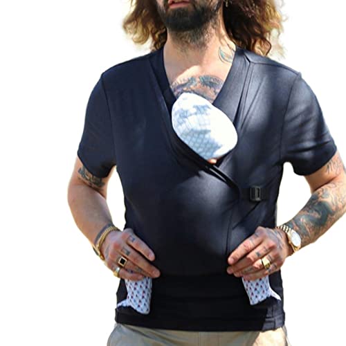 Amtopiyo Papá Camiseta Canguro Mamá Calma Portabebés Wrap Cuello en V Manga Corta Camisetas sin Mangas CL014 Hombre L