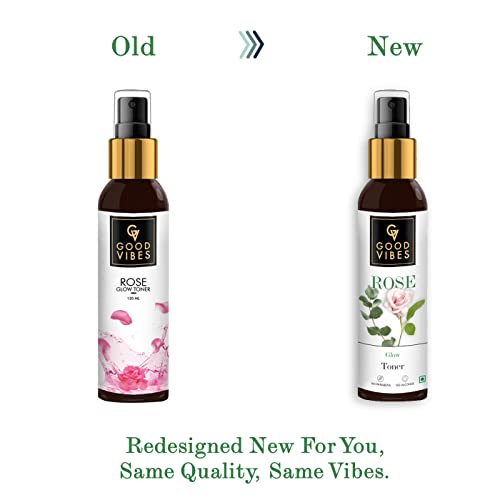 Good Vibes Rose Glow Toner - 120 Ml - Nourishing And Revitalising For All Skin Types - Oil Control For Clogged Pores - Cruelty Free #TOP1