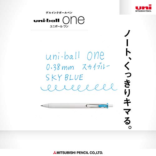 Bolígrafos gel Uni-Ball One azul celeste pack 10 miniatura 3