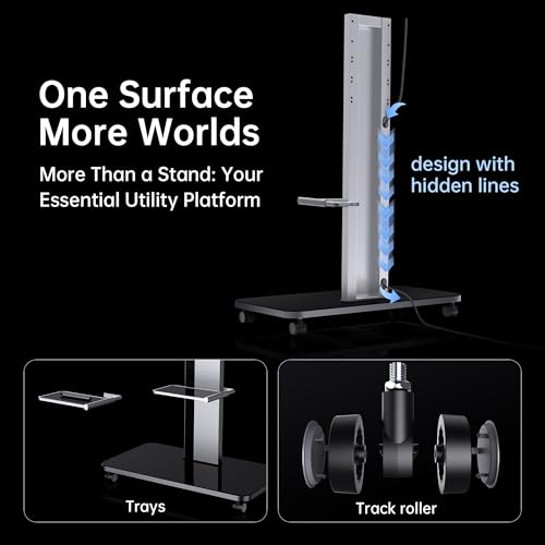 Image of Horion Mobile TV Stand for 65-86 Inch Television and Smart Board, TV Cart with Adjustable Shelf and Locking Wheels, for 65in, 70in, 75in, 85in LED, LCD, OLED Flat Curved TVs Office Living Room HK76