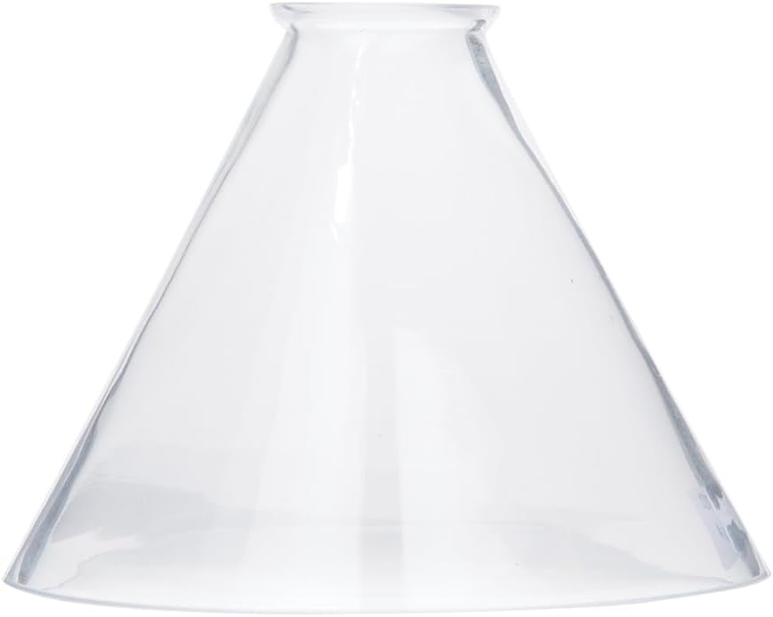 B&P Lamp® Clear Glass Deep Cone Shade with 7 Inch Bottom Diameter and 2 1/4 Inch Lipped Top Fitter