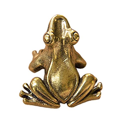 Ericetion Rétro Cuivre Grenouille Ornement Miniature Métal Laiton Laiton Animal Patient Thé Pein Décor Zen Yoga Grenouille Jardin Figurine Statue