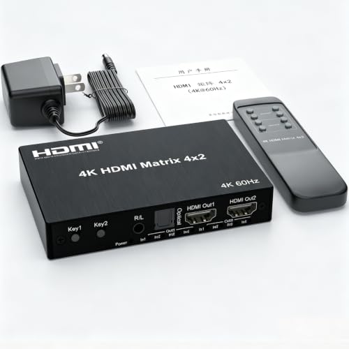 4K@60Hz HDMI eARC Splitter Switcher 4x2