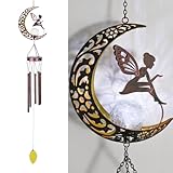Taman Wind Chime - 43.5' Fairy Solar Wind Chimes Valentine's Day Gift for Outside Crackle Glass Ball Decorative Memorial Gift, Aluminum Tubes for Home, Outdoor, Yard, Patio,Garden Decor