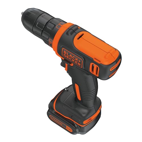 BLACK+DECKER 10,8V Trapano avvitatore a batteria ultra compatto con batteria da 1,5Ah e caricatore da 400mA, BDCDD12-QW