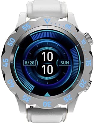 KAVVO Oyster Urban Smart Watch, The World’s First Luminous Smart Watch with Mechanical Rotating Bezel, Local Bluetooth Call, Activity Fitness Tracker, Blood Oxygen Heart Rate Monitor (Raw White)