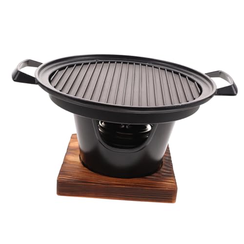 Mipcase Barbacoa Portátil de Mesa con Placa de Asar Resistente y Bandeja Recogedora de Aceite Parrilla sin Humo para Camping y Picnic Ligera y Fácil de Limpiar para Personas