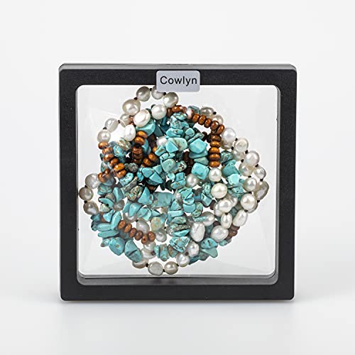 Cowlyn Turquoise Necklace Pearl Wood Beads Layered Long Strand Bohemia Handmade Lariat Chain 43" For Women Men Girls Gift #TOP5