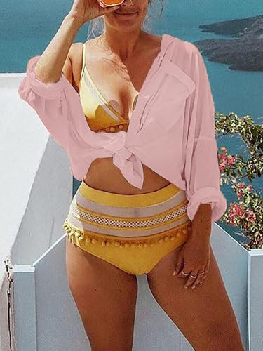 Image of Breezy Lane Beach Cover Up for Women Button Down Shirt Swimsuit Coverup Bathing Suit Cover Ups for Swimwear Vacation